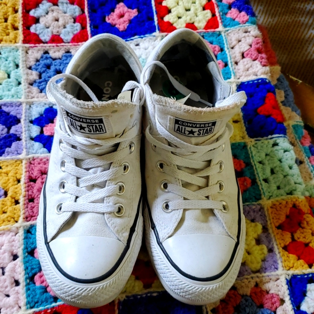 Converse White Sneakers size 8
